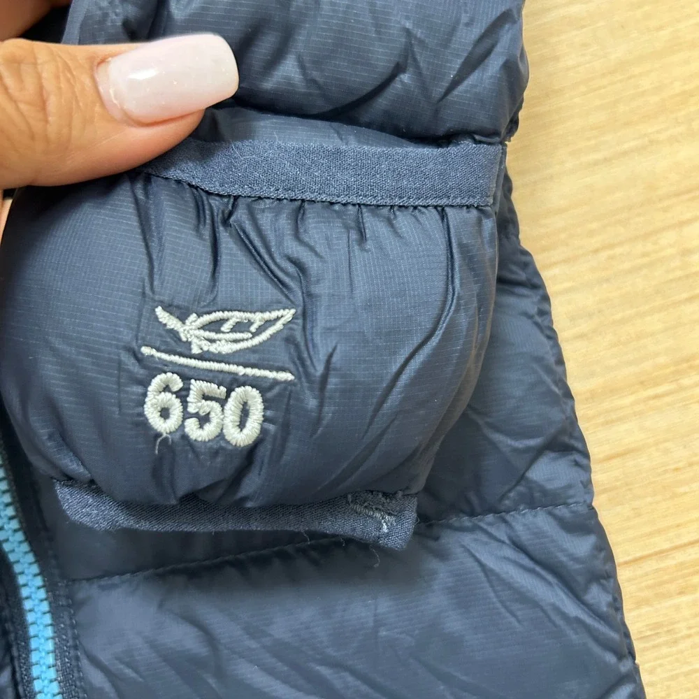 LL Bean Ultralight 650 Down Bunting Navy Blue Infant 6-12M Snowsuit Hooded
